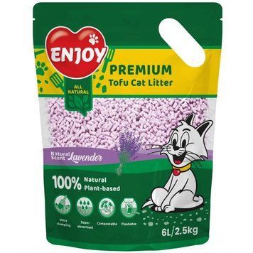 Enjoy Premium Tofu Cat Litter Lavender 6L / 2.5 kg 4064 фото