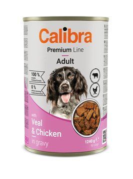 Calibra Dog Premium can with Veal&Chicken, 1240g x 12 buc. D4037 foto