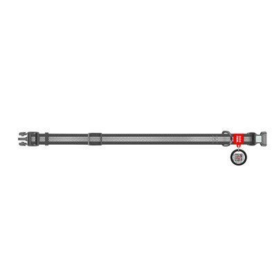 Zgardă WAUDOG Waterproof cu pașaport QR, reflectorizantă 20 mm / 28-40 cm Gri G1018 foto