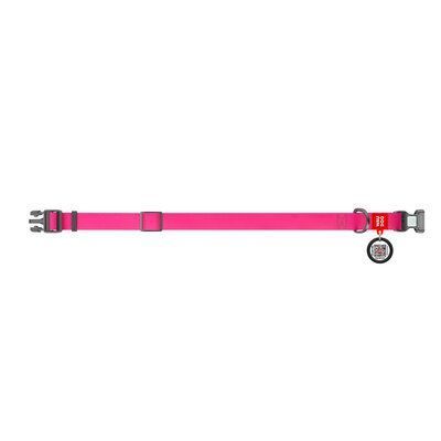 Zgardă WAUDOG Waterproof cu pașaport QR 15 mm / 25-35 cm Roz G1019 foto