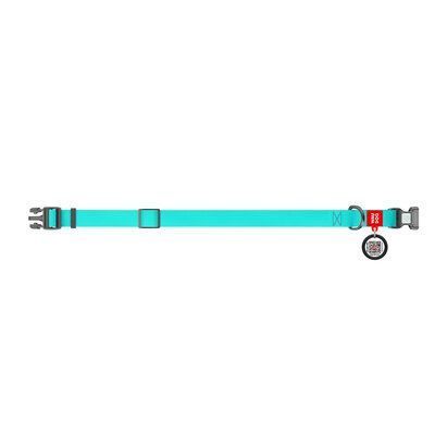 Zgardă WAUDOG Waterproof cu pașaport QR, luminoasă 15 mm / 25-35 cm Verde Mentă G1020 foto
