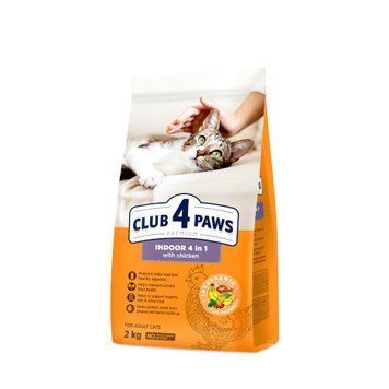 Club 4 paws indoor 4 in 1 with Chicken 2 kg K1309 фото