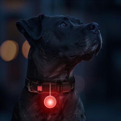 Фонарик для собак и котов WAUDOG LED в силиконовом чехле, USB, 37 мм G1022 фото