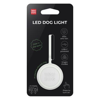Фонарик для собак и котов WAUDOG LED в силиконовом чехле, USB, 37 мм G1022 фото