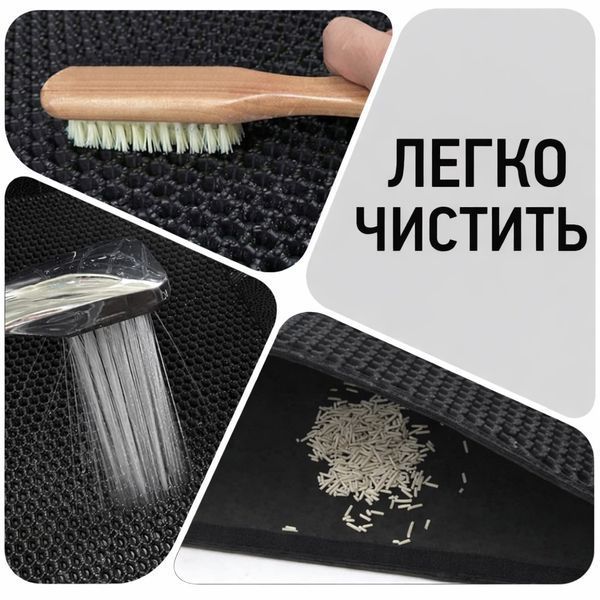Covoraș pentru litieră pentru pisici 40x50 cm - negru T1001 foto
