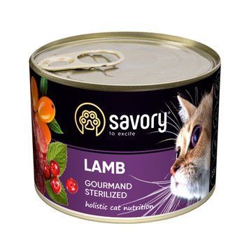 Savory Wet Food For Sterilised Cats With Lamb 200g K2122 foto