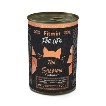 Fitmin For Life cat tin STERILIZED SALMON, 400g x 6 buc. K1071 foto