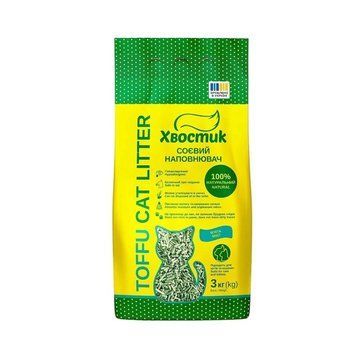 Umplutură de soia Хвостик Tofu cu aromă de mentă 3 kg / 6 l 4062 foto