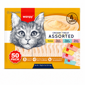 Wanpy Creamy Treat Assorted 4 Flavors for Cat 700 g (50 &times; 14 g) K2616 фото