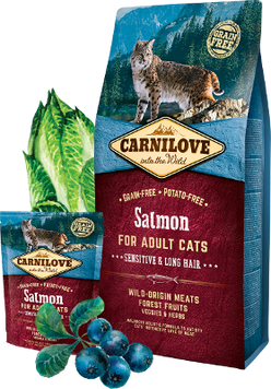 Carnilove Salmon for Adult Cats &ndash; Sensitive & Long Hair K1528 foto