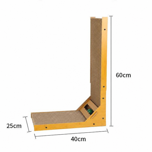Когтеточка-уголок из гофрокартона для кошек 40x25x60 см 5025 фото