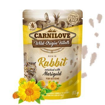 Carnilove for Kittens Rabbit with Marigold, 85g x 24 buc. K1517 foto