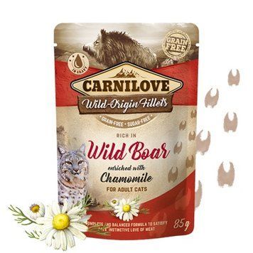 Carnilove for Adult Cat Wild Boar with Chamomile, 85g x 24 buc. K1519 foto