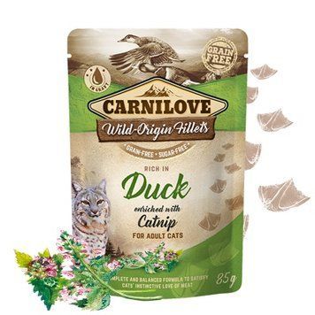 Carnilove for Adult Cat Duck with Catnip, 85g x 24 buc. K1521 foto