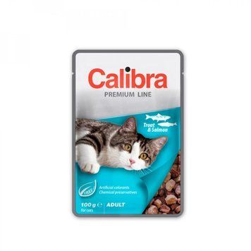 Calibra Cat Premium Adult Trout & Salmon, 100g x 24 buc. K1058 foto